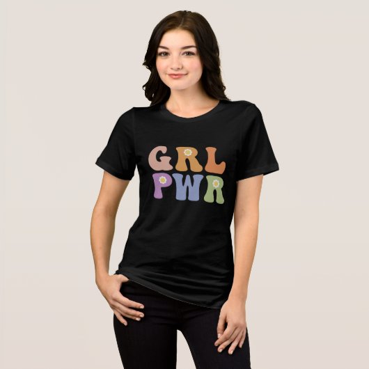 Retro hippie positief citaat Tri-Blend shirt (Voorkant volledig)