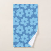 Retro Hippie Preppy Blue Flower Y2K Pattern Bad Handdoek (Handdoek)