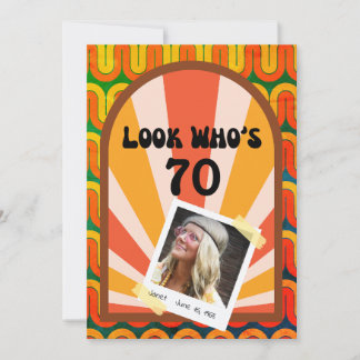 Retro Hippie Psychedelic 60's Foto 70e Verjaardag Kaart