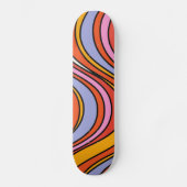 Retro Hippie Psychedelic Swirls Persoonlijk Skateboard (Voorkant)