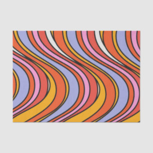 Retro Hippie Psychedelic Swirls Tissue Paper 70's Tissuepapier