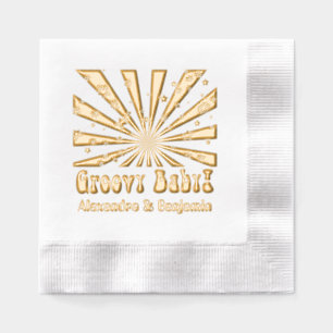 Retro Hippie Psychedelische Groovy Rays Sterren Po Folie Servetten
