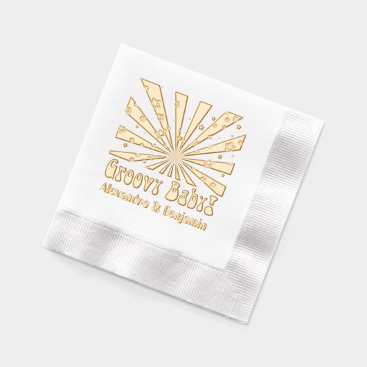 Retro Hippie Psychedelische Groovy Rays Sterren Po Folie Servetten (Links)