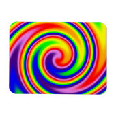 Retro Hippie Rainbow Colors Bright Pride Spiral Magneet (Horizontaal)