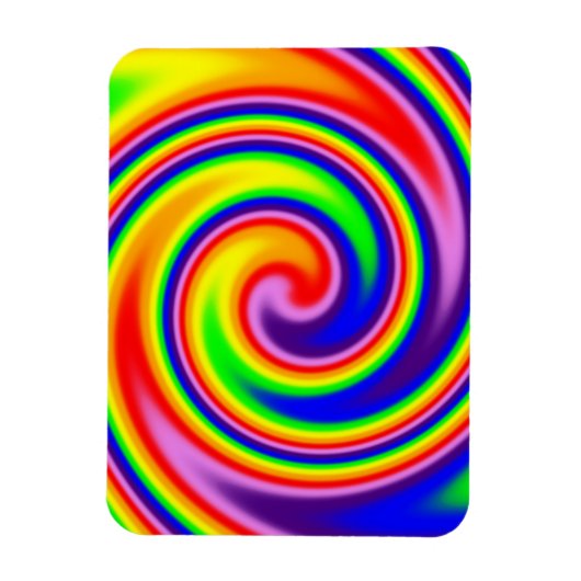 Retro Hippie Rainbow Colors Bright Pride Spiral Magneet (Verticaal)