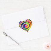 Retro Hippie Rainbow Colors Soft Focus Spiral Hart Sticker (Envelop)