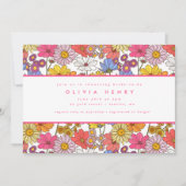 Retro Hippie Rainbow Flower Garden Vrijgezellenfee Kaart (Voorkant)