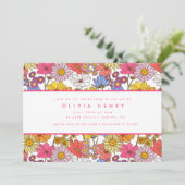 Retro Hippie Rainbow Flower Garden Vrijgezellenfee Kaart (Staand voorkant)