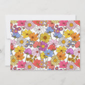 Retro Hippie Rainbow Flower Garden Vrijgezellenfee Kaart (Achterkant)