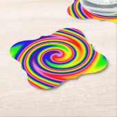 Retro Hippie Rainbow-kleuren Soft Focus Spiral Art Kartonnen Onderzetters (Gekanteld)