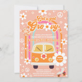 Retro Hippie Rainbow Let's Get Groovy 5th Birthday Kaart (Voorkant)