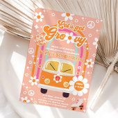 Retro Hippie Rainbow Let's Get Groovy 5th Birthday Kaart