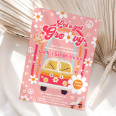 Retro Hippie Rainbow Let's Get Groovy 5th Birthday Kaart