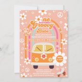 Retro Hippie Rainbow One Groovy Babe 1st Birthday Kaart (Voorkant)