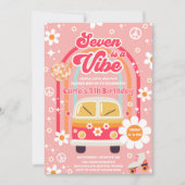 Retro Hippie Rainbow Seven Is A Vibe 7th Birthday Kaart (Voorkant)