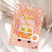 Retro Hippie Rainbow Seven Is A Vibe 7th Birthday Kaart