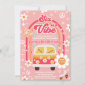 Retro Hippie Rainbow Six Is A Vibe 6th Birthday Kaart (Voorkant)