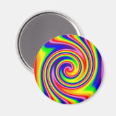 Retro Hippie Regenboog Kleuren Zachte Focus Spiraa Magneet (Voorkant / Achterkant)