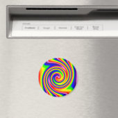 Retro Hippie Regenboog Kleuren Zachte Focus Spiraa Magneet (Insitu (Vaatwasser))