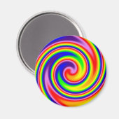 Retro Hippie Regenboog Kleuren Zachte Focus Spiraa Magneet (Voorkant / Achterkant)