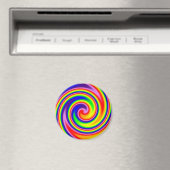 Retro Hippie Regenboog Kleuren Zachte Focus Spiraa Magneet (Insitu (Vaatwasser))