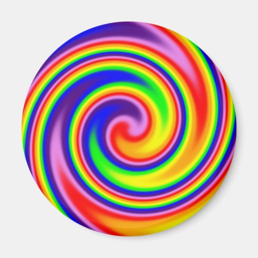 Retro Hippie Regenboog Kleuren Zachte Focus Spiraa Magneet (Voorkant)