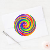 Retro Hippie Regenboog Kleuren Zachte Focus Spiraa Ronde Sticker (Envelop)