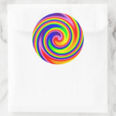 Retro Hippie Regenboog Kleuren Zachte Focus Spiraa Ronde Sticker (Tas)