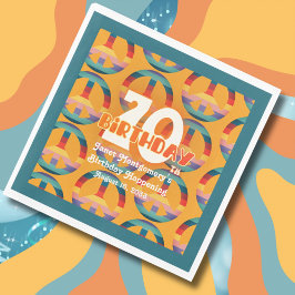 Retro Hippie Regenboog Vredesbord 70e Verjaardag Servet