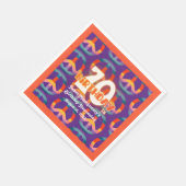 Retro Hippie Regenboog Vredesbord 70e Verjaardag Servet (Hoek)