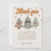 Retro Hippie Rockin' Kerstboom Verjaardag Bedankkaart (Voorkant)