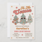 Retro Hippie Rockin' Kerstboom Verjaardagsfeest Kaart (Voorkant)