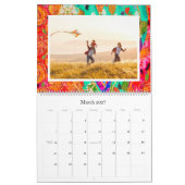Retro Hippie Rood Turquoise Hart Custom 2024 Foto Kalender (Mar 2027)