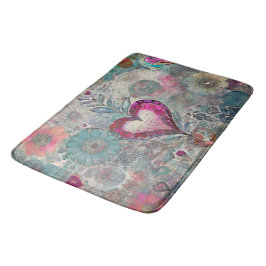 Retro Hippie: Roze Hart Badmat