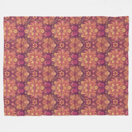 Retro Hippie: Roze Road Trip Deken (Voorkant (Horizontaal))