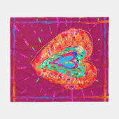Retro Hippie Roze Turquoise Hart Save the Date Fleece Deken (Voorkant (Horizontaal))