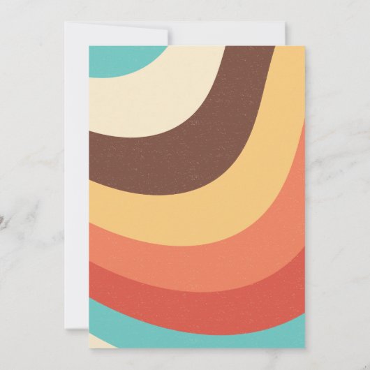 Retro Hippie Sixty en Fabulous Invitation Kaart (Achterkant)