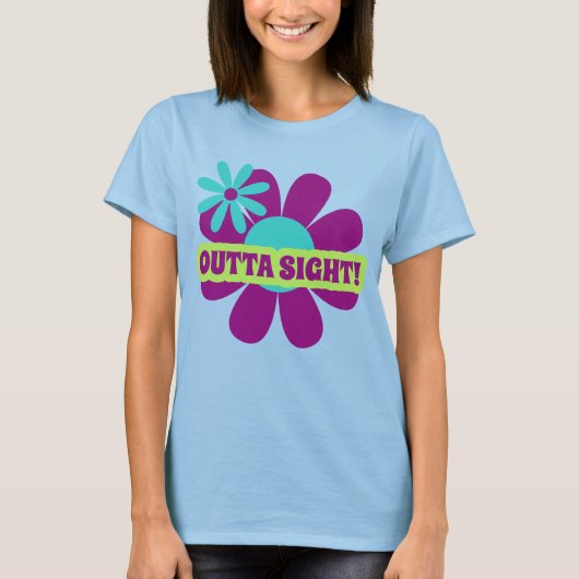 Retro Hippie-stropdas voor woordbloem geverfd t sh T-shirt (Voorkant)