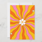 Retro Hippie Style Daisy & Oranje Arch 70s Groovy Save The Date (Achterkant)