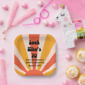 Retro Hippie Sunrise 70e verjaardag Papieren Bordje (Feest)