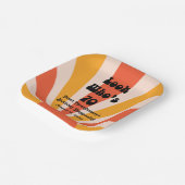 Retro Hippie Sunrise 70e verjaardag Papieren Bordje (Gebogen)