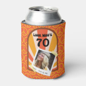 Retro Hippie Sunrise Aangepaste foto Blikjeskoeler (Blikje Voorkant)