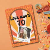 Retro Hippie Sunrise aangepaste verjaardag Kaart