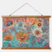 Retro Hippie: Sunrise Garden Hangend Wandkleed (Voorkant)