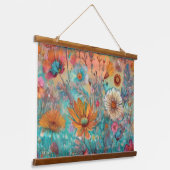 Retro Hippie: Sunrise Garden Hangend Wandkleed (Gebogen)