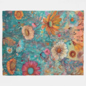 Retro Hippie: Sunrise Tuindeken Fleece Deken (Voorkant (Horizontaal))