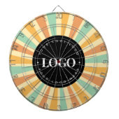 Retro Hippie Sunshine Sun Business Logo Groovy Dartbord (Voorkant)