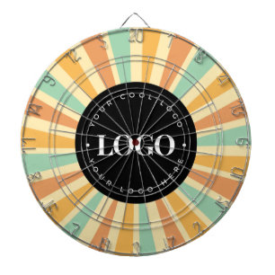 Retro Hippie Sunshine Sun Business Logo Groovy Dartbord