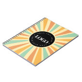 Retro Hippie Sunshine Sun Business Logo Groovy Notitieboek (Linkerzijde)