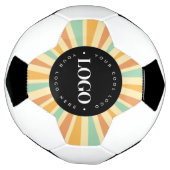 Retro Hippie Sunshine Sun Business Logo Groovy Voetbal (Gedraaid)